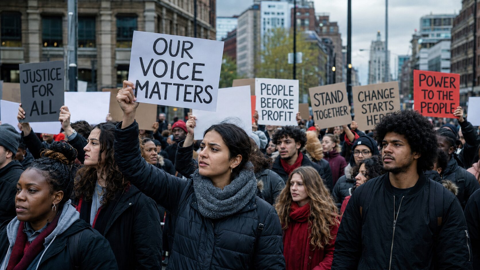 A large public demonstration